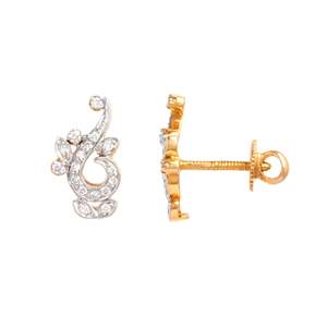 Glorious Elegant Luxury Women's 18Kt Yellow Gold Diamond Stud <b>Earrings</b> VVS1 EF 0.24 Cts SGL LAB Certified - Product Image 1