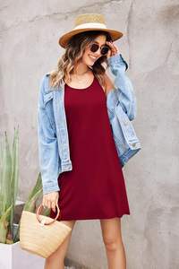 Robe de nuit pour femme Dreamy Ease, taille élastique, sans manches, respirante, en tricot, légère comme une plume, drapé, mouvement calme, forme décontractée, toucher soyeux - Product Image 4