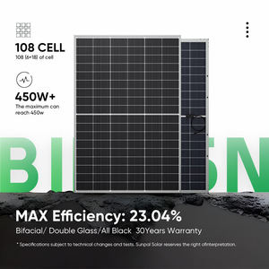 ประสิทธิภาพสูง540W-700W ระบบไฮบริดแผงโซลาร์เซลล์แบบ bipv ครึ่งเซลล์สีดำทั้งหมดใช้ได้จากสหรัฐอเมริกา - Product Image 2