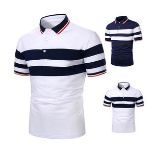 2025 demi-manches Micro col interlock Polo T-shirt 100% coton hommes Polo T-shirt contraste couleur Polo nouveaux vêtements - Product Image 1