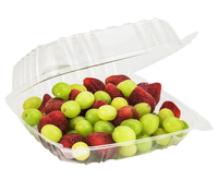 Conteneur en plastique PET transparent à couvercle articulé, jetable et recyclable, taille et couleur personnalisées, OEM/ODM, boîte à salade, dessert, à emporter
