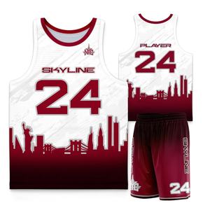 Custom High Quality Sublimation Digital Printing Basketball Jerseys with <b>Shorts</b> Customized <b>Man</b> Basketball Uniform Sets - Product Image 2