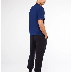T-shirt bleu personnalisé conception la plus récente de haute qualité hommes t-shirt à manches courtes t-shirts style uni décontracté homme t-shirt - Product Image 4