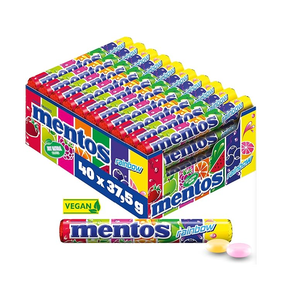 Mentoss แท็บเล็ตลูกอมเคี้ยวแสนหวานรสผลไม้สีรุ้ง29.7กรัมพร้อมน้ำตาลกลูโคสชิ้นเดียว - Product Image 6