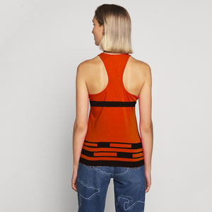 เสื้อกล้ามรัดรูประบายอากาศได้ดีสำหรับผู้หญิงเสื้อผ้าออกกำลังกายลำลองพิมพ์ลายสีพื้นความยาวปกติของฤดูร้อน - Product Image 3