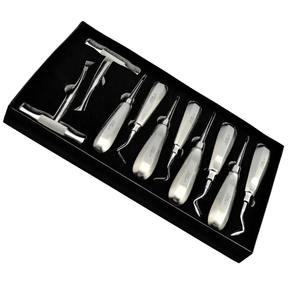 Kit de 10 Elevadores de Raíz Dentales Manuales de Acero Inoxidable para Extracción Quirúrgica, Elevación de Raíces y Endodoncia - Product Image 2