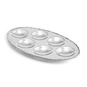 Bandeja de frutas secas de lujo de 6 compartimentos de color plateado para servir chocolates nueces para hoteles restaurantes fiestas - Product Image 1