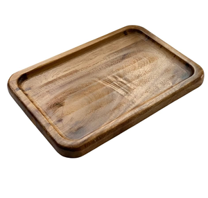 Comida Mesa de café Fiestas Restaurantes Bandeja de servicio de madera con diseño curvo forma redonda a precio competitivo - Product Image 6