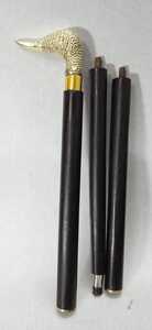 Bastón de madera con mango de pez de latón sólido victoriano antiguo, diseño de cabeza de pez Vintage, andadores únicos - Product Image 5