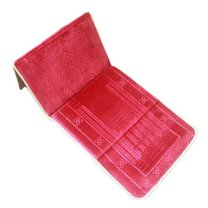 Tapis de prière musulman Ramadan en éponge de voyage pliable Portable avec tapis de prière islamique en velours de dossier - Product Image 1