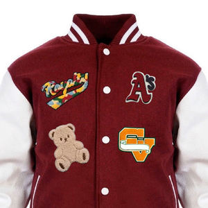 Veste de baseball en chenille brodée personnalisée pour homme, couleur et logo personnalisés, respirante et coupe-vent - Product Image 4