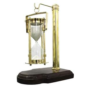 Nuevo temporizador de arena de latón antiguo, base de madera, pieza de exhibición para regalo de oficina en casa, reloj de horas para uso de regalo. - Product Image 4