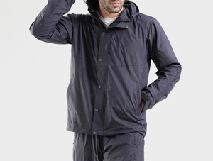 Survêtement d'hiver streetwear personnalisé à motifs patchwork en coton, coupe-vent, ensemble 2 pièces pour homme, veste bicolore et pantalon de jogging - Product Image 3