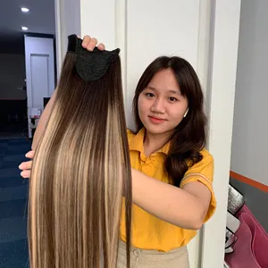 Vente en gros de cheveux humains queue de cheval cheveux humains mélange de cheveux couleur toutes les longueurs à bas prix du fournisseur vietnamien toujours disponible cadeau gratuit