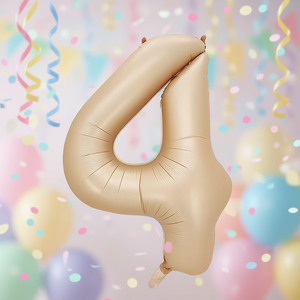 Palloncini Numero Caramello N4 100 Cm, Confezione da 12 Pezzi - Product Image 3