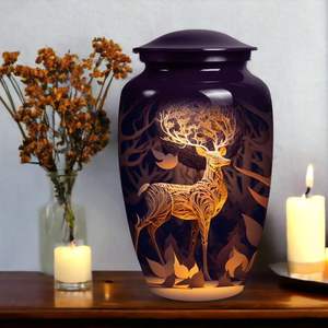 Urnes de crémation de cerf majestueux doré pour l'enterrement des cendres adultes pour papa urne mâle et femelle funérailles hommes femmes urne commémorative taille personnalisée - Product Image 4