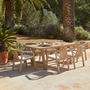 Juego de Comedor de Exterior de Teca, Duradero y Ecológico, Mesa de Patio Moderna con 6 Sillas para Uso en Villas, Hoteles y Apartamentos - Product Image 1