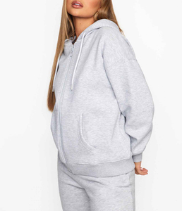 women tracksuits custom <b>blank</b> two piece sets heavy <b>weight</b> fleece hoodies set high waist sweatpants set casual warm activewear - Product Image 3
