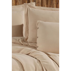 Juego de Funda Nórdica Doble de Muselina 100% Algodón - Lujo Natural Transpirable con Técnica de Tejido para Ropa de Cama del Hogar, Cama Individual, King, Sólido y Cálido - Product Image 6