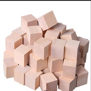 European Unfinished DIY <b>Wood</b> Crafts Square Natural Blank <b>Block</b> Set for Kids Home Decoration Gift Box Model Toy Style - Product Image 6
