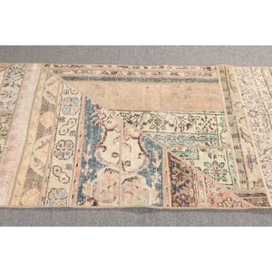 Petit tapis vintage 2,8x9,7 pieds, tapis turc géométrique beige - Product Image 3