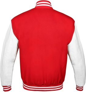 Veste Letterman Varsity pas cher en cuir pur avec broderie personnalisée pour hommes - Product Image 3