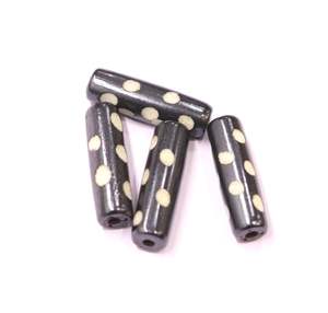 Perles de tuyau à pois en os noir 7x25mm faites à la main fournitures de fabrication de bijoux uniques pour les fêtes de Style classique pendentifs de mode breloques - Product Image 4