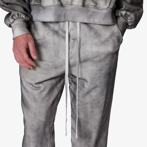 Pantalones de chándal holgados para hombre lavados con ácido personalizados, ligeros, informales, Vintage, bordados, piedras desgastadas, apliques, pista de lavado de piedra - Product Image 5