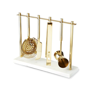 Juego de herramientas de latón de lujo, accesorios de barra para servir vino, juego de cócteles, soporte de mármol, juego de herramientas de latón al mejor precio - Product Image 1