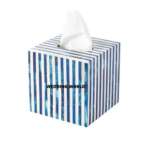 Caja de pañuelos de madera con recubrimiento de polvo blanco de lujo, vajilla clásica hecha a mano con estilo, nueva caja de pañuelos de madera al por mayor - Product Image 6