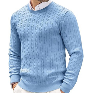 สเวตเตอร์ถักผ้าวูลผสมผ้าฝ้ายแบบลำลองออกแบบได้ตามต้องการจากโรงงาน - Product Image 1