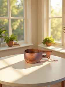 Taza de Té de Madera Tradicional Hecha a Mano, Taza de Madera Natural Sólida para Beber Té y Café, Vajilla Reutilizable - Product Image 3