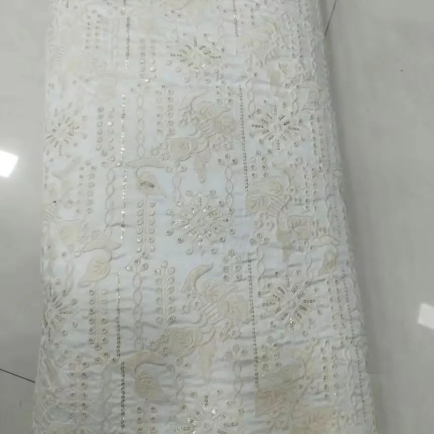 Saf viskon georgette kumaşlar işlemeli iş kumaşları boyanabilir kumaşlar sherwani lahenga genişliği 44 renk beyaz erkek giyim kullanın