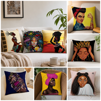 Housse de coussin décorative Yi Nuan Art Africain en polyester doux, motif Femme Batteuse, pour canapé