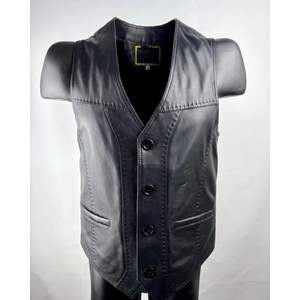 Chaleco de Cuero para Hombre, Diseño Nuevo, al por Mayor, Personalizable con Impresión, Chaqueta de Motociclista con Cremallera, Ropa de Abrigo de Invierno, OEM - Product Image 5