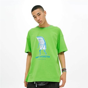 เสื้อยืดลำลองผ้าฝ้ายแห้งเร็วระบายอากาศดีสไตล์ซัมเมอร์ไฮสตรีทสำหรับผู้ชายพร้อมโลโก้ด้านหน้า - Product Image 4