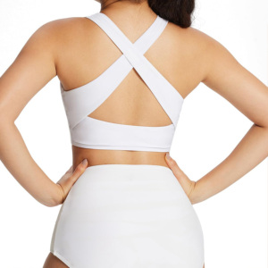 ผู้ผลิตชุดออกกำลังกาย รับสกรีนโลโก้ ระบายอากาศได้ดี เป็นมิตรกับสิ่งแวดล้อม แห้งเร็ว ซัพพอร์ตสูง เสื้อครอปออกกำลังกาย สปอร์ตบรา - Product Image 6