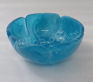 ชามเสิร์ฟเรซินสีน้ำอควาดีไซน์ใหม่ทำด้วยมือขัดเงามากมีรูปทรงและสีตามสั่ง - Product Image 1