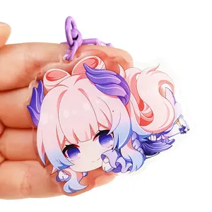Epoxy Acrylic Keychain Promotional Cartoon Gift Printing Anime Holographic Keychains Custom Logo Acrylic Charms