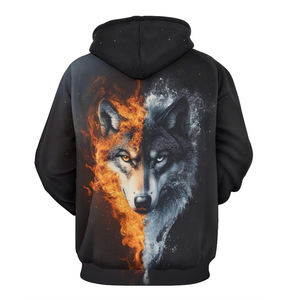 Sweat à capuche imprimé numériquement pour hommes avec logo personnalisé Pull à capuche imprimé numériquement Vintage Hip-Hop Basics en bas quantité minimale de commande - Product Image 3