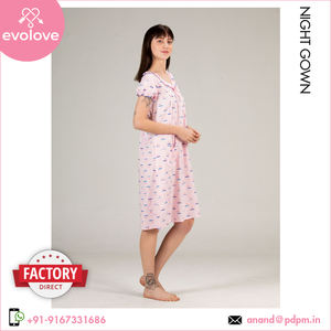 Camisón personalizable Rosa 100% rayón para mujer, camisón hasta el tobillo con estampado de cisnes, ropa de salón de talla grande - Product Image 2