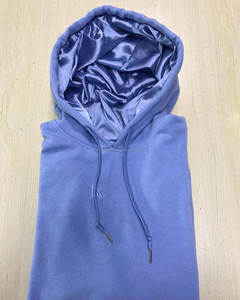 Sudaderas con Capucha de Seda para Mujer, Personalizadas con Logotipo, de Doble Capa, Lisas, Sudaderas con Capucha de Forro Polar para Hombre, Unisex, con Capucha de Satén - Product Image 3