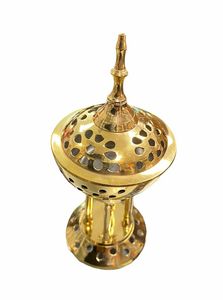 Brûleur d'encens en métal au design vintage avec couvercle présentoir de vaisselle sachet en laiton senteur et encensoir brûleur d'encens décoratif - Product Image 3