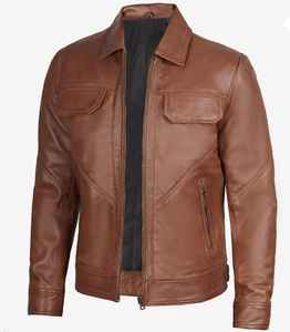 Conception et logo personnalisés, sweat à capuche en cuir véritable de qualité supérieure pour homme, veste à coupe moderne, uni, vintage, délavé, bomber, motard, course - Product Image 5