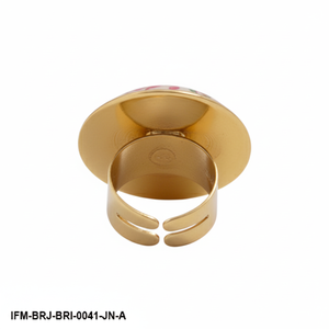 Bague en laiton ajustable faite à la main avec un motif géométrique psychédélique vibrant, bijoux tendance bohème chic pour femmes - Product Image 3