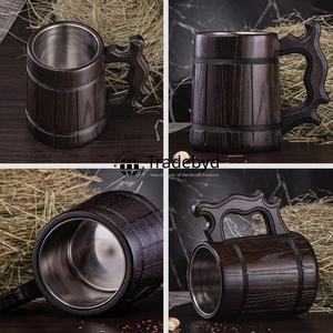 Handcrafted Cup for Coffee or <b>Tea</b> <b>Lovers</b> by Tradebyd with wooden mug look - Product Image 4