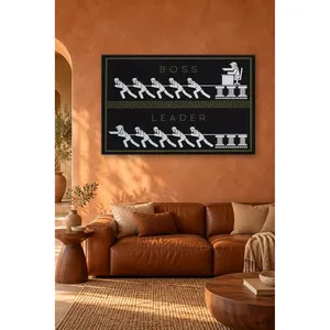 Impression sur toile de motivation noire : Comparaison du patron et du leader - Product Image 2