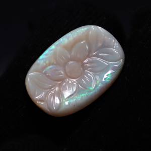 Opale australienne sculpture Cabochon fleur sculpture naturelle opale australienne pierre précieuse fantaisie forme taille 23X15X2MM environ - Product Image 1