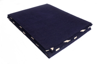 Luxuriöser 6x8 Fuß Blauer Baumwoll-Teppich mit Geometrischem Kilim-Muster, Handgewebter Flachwebteppich, Wendbar, Umweltfreundlich, Haustierfreundlich, Modern