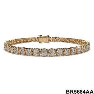 สร้อยข้อมือเทนนิสชุบทองคำขาว 14K ประดับด้วยเพชรทรงบริลเลียนต์ธรรมชาติ 7 กลุ่ม เพื่อความเปล่งประกายที่ยาวนานสำหรับผู้หญิง - Product Image 2